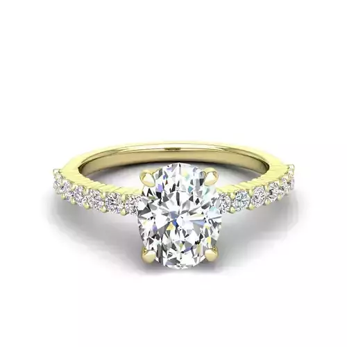 Engagement ring Alice oval 3D print model