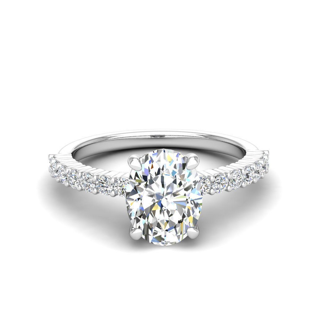 Engagement ring Alice oval 3D print model_1