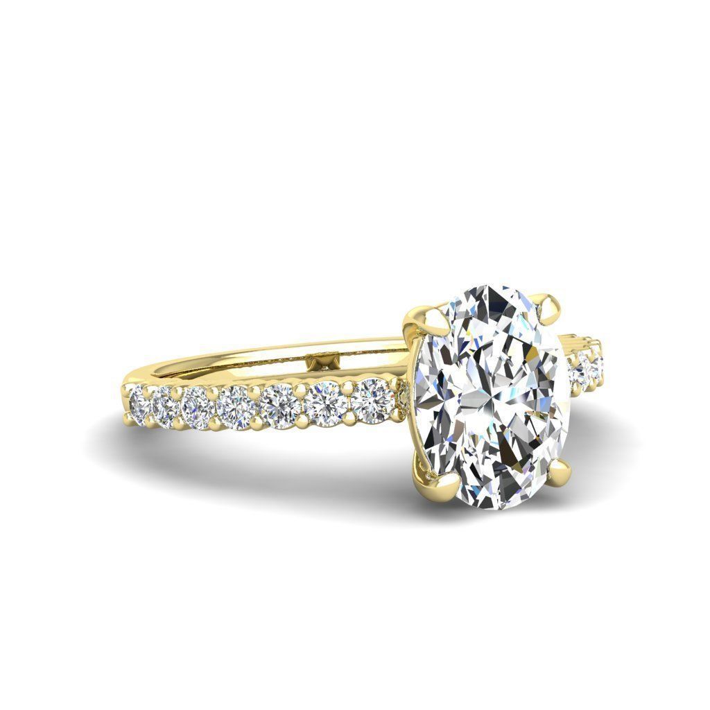 Engagement ring Alice oval 3D print model_20