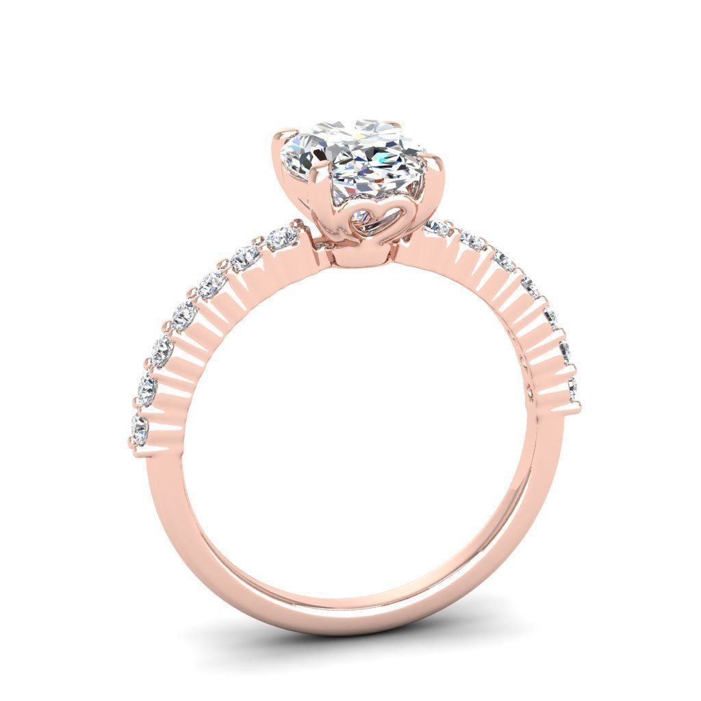 Engagement ring Alice oval 3D print model_19