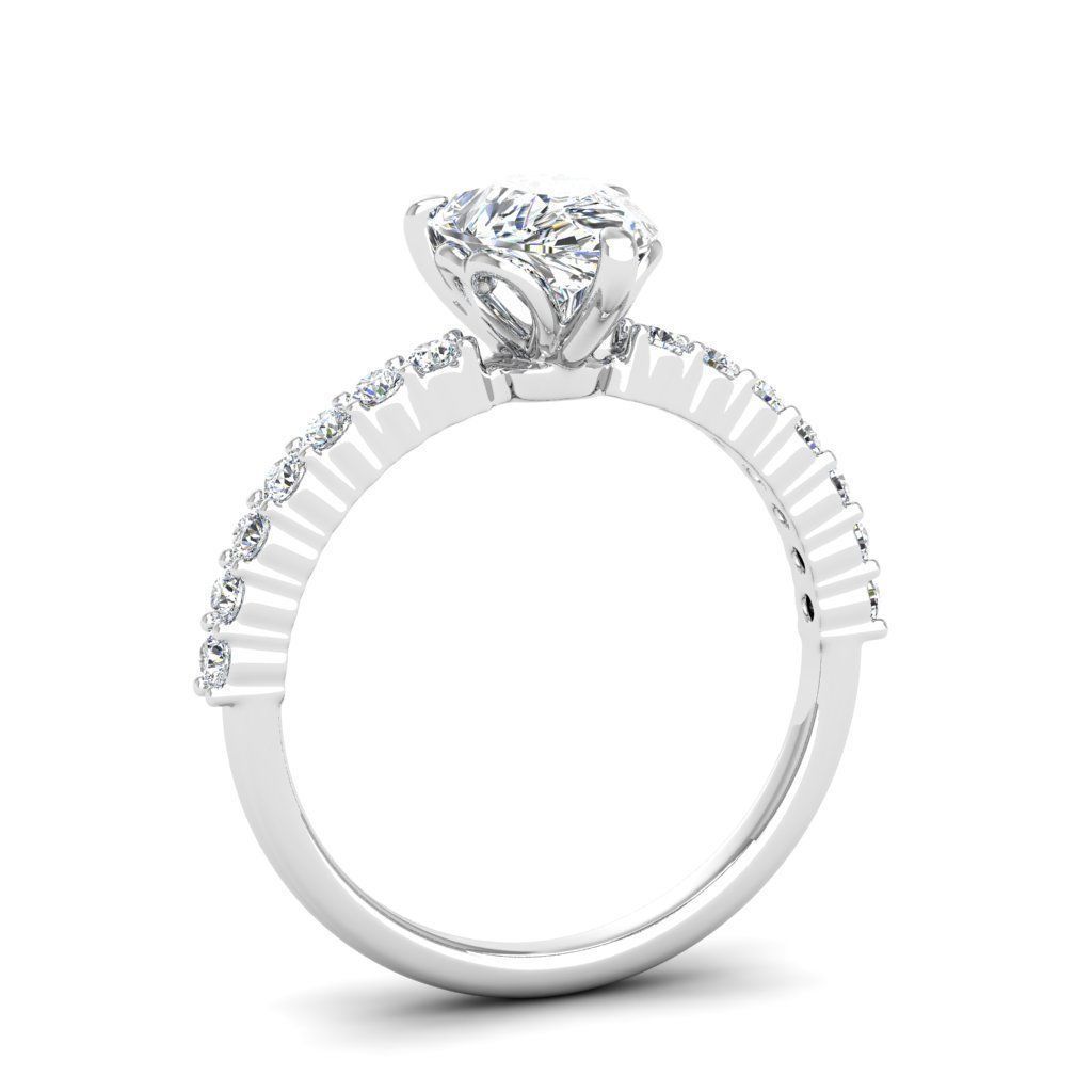 Engagement ring Alice pear 3D print model_4