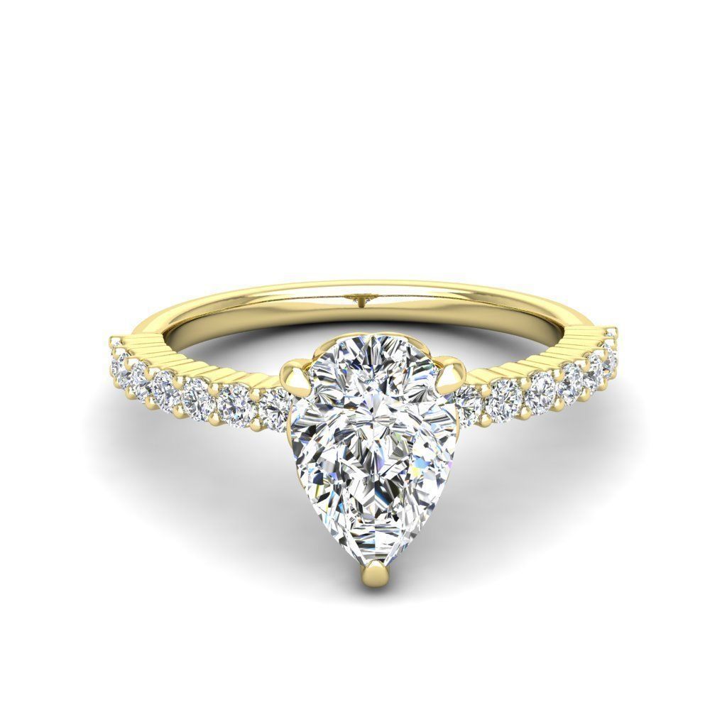 Engagement ring Alice pear 3D print model_16