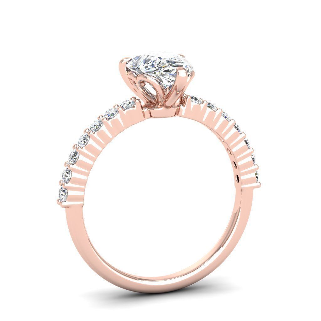 Engagement ring Alice pear 3D print model_6