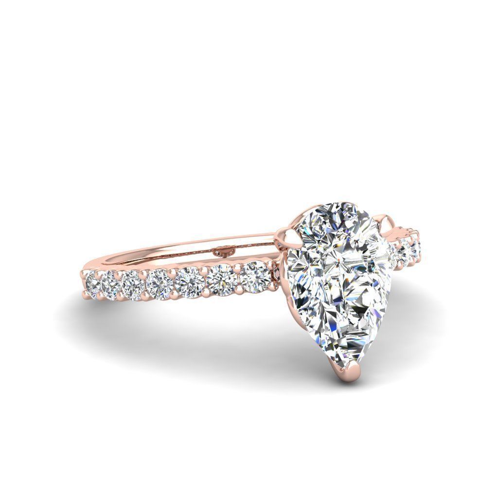 Engagement ring Alice pear 3D print model_26