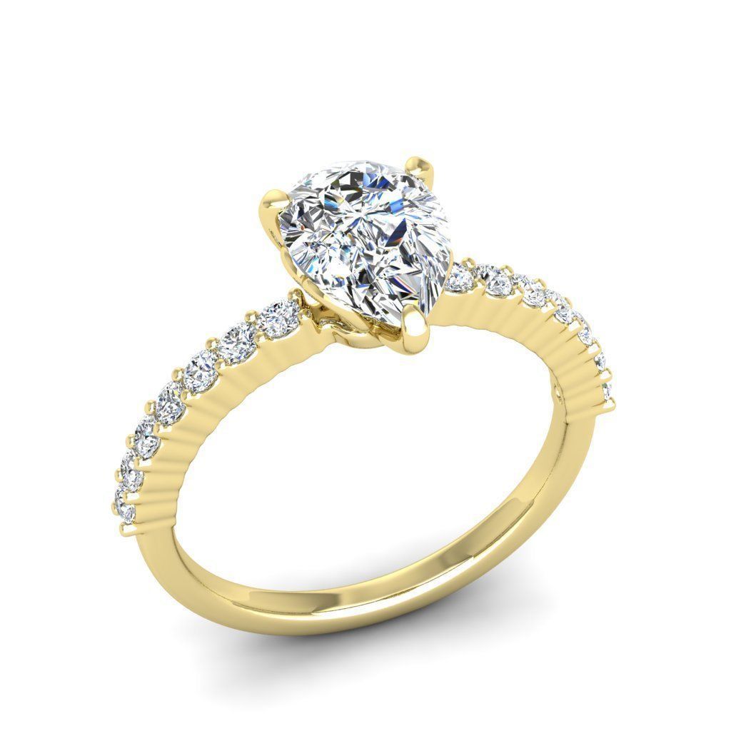 Engagement ring Alice pear 3D print model_25