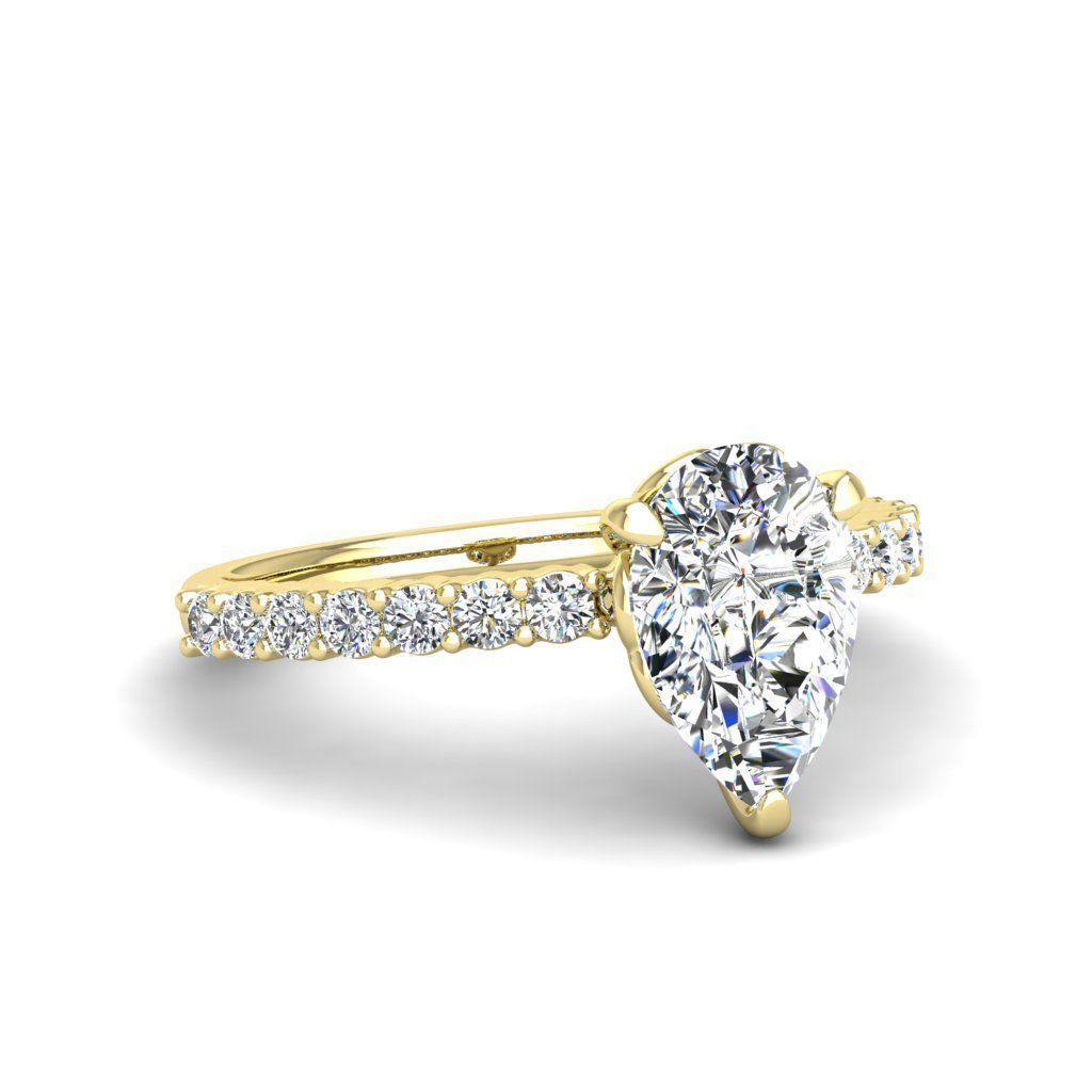 Engagement ring Alice pear 3D print model_14