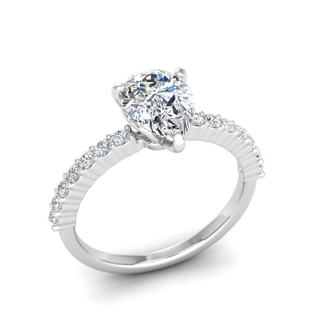 Engagement ring Alice pear 3D print model_10