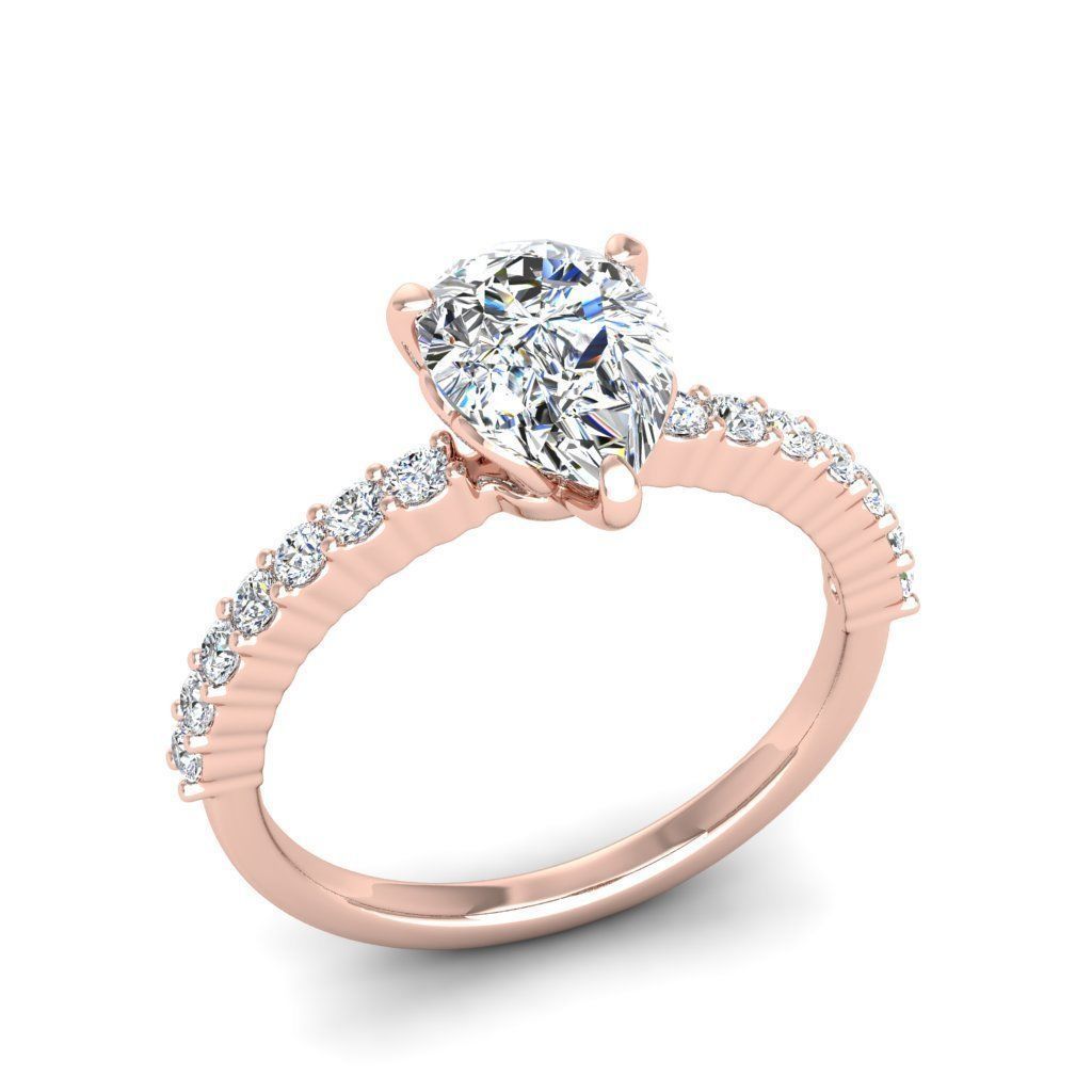 Engagement ring Alice pear 3D print model_24