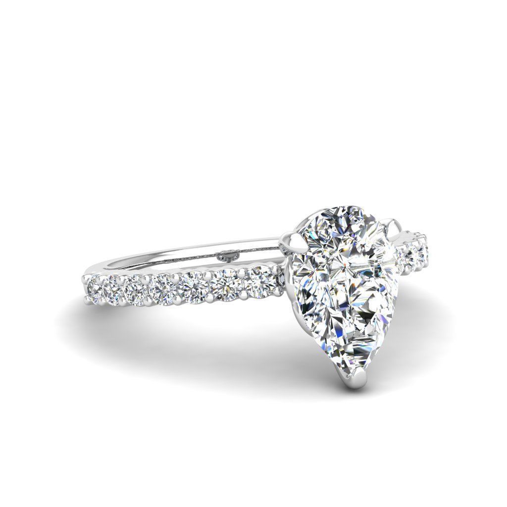 Engagement ring Alice pear 3D print model_13