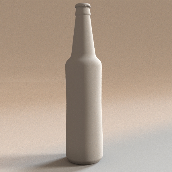 Empty beer bottle with cap 3D model_3