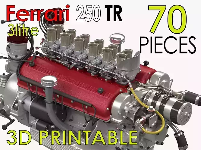 Ferrari 250 TR Colombo Engine - 3 liter - 1st version 3D print model
