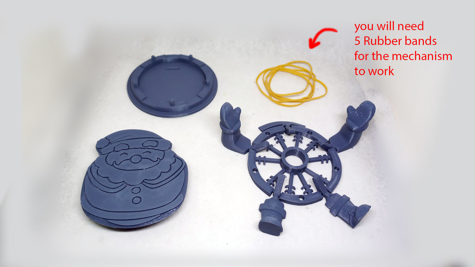 santa claus articulated cup holder No Supports needed 3D print model_4