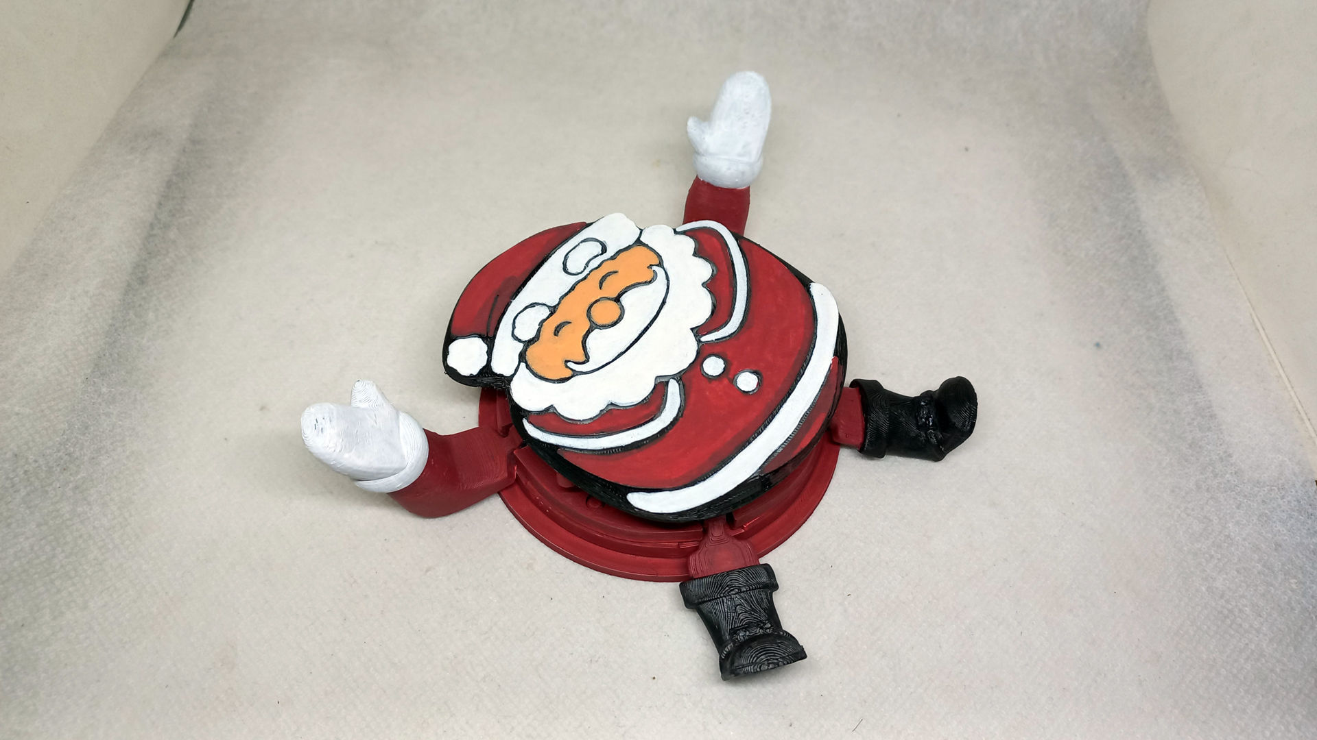 santa claus articulated cup holder No Supports needed 3D print model_3