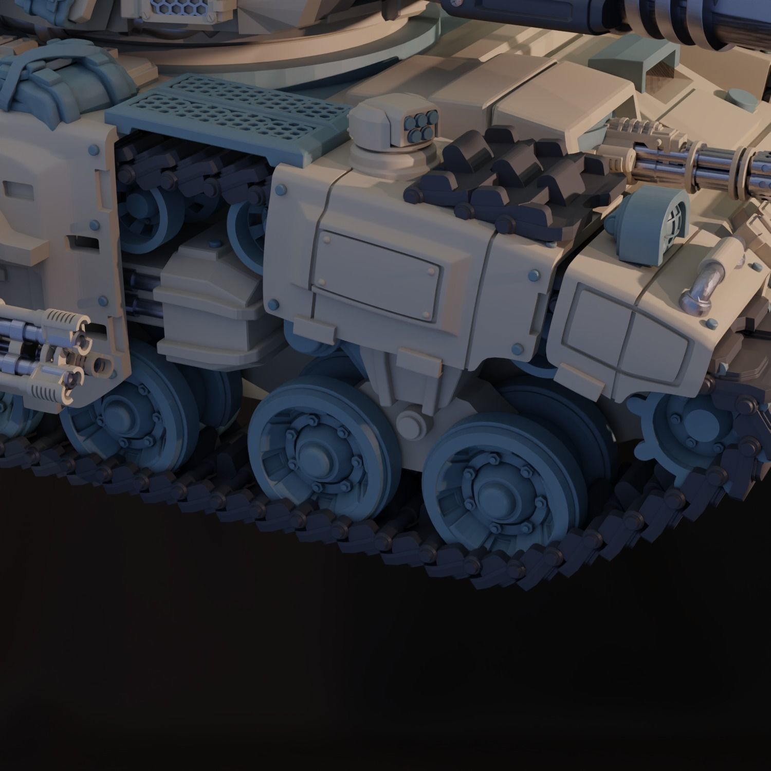 Pre- Supported Dominion Smoke Jaguar Frontline Battle Tank 3D print model_11