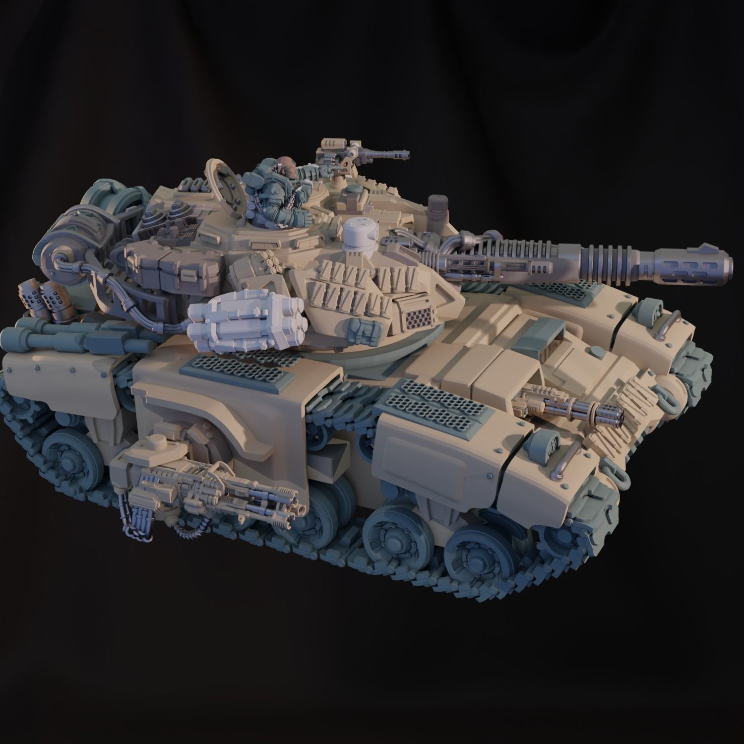 Pre- Supported Dominion Smoke Jaguar Frontline Battle Tank 3D print model_14