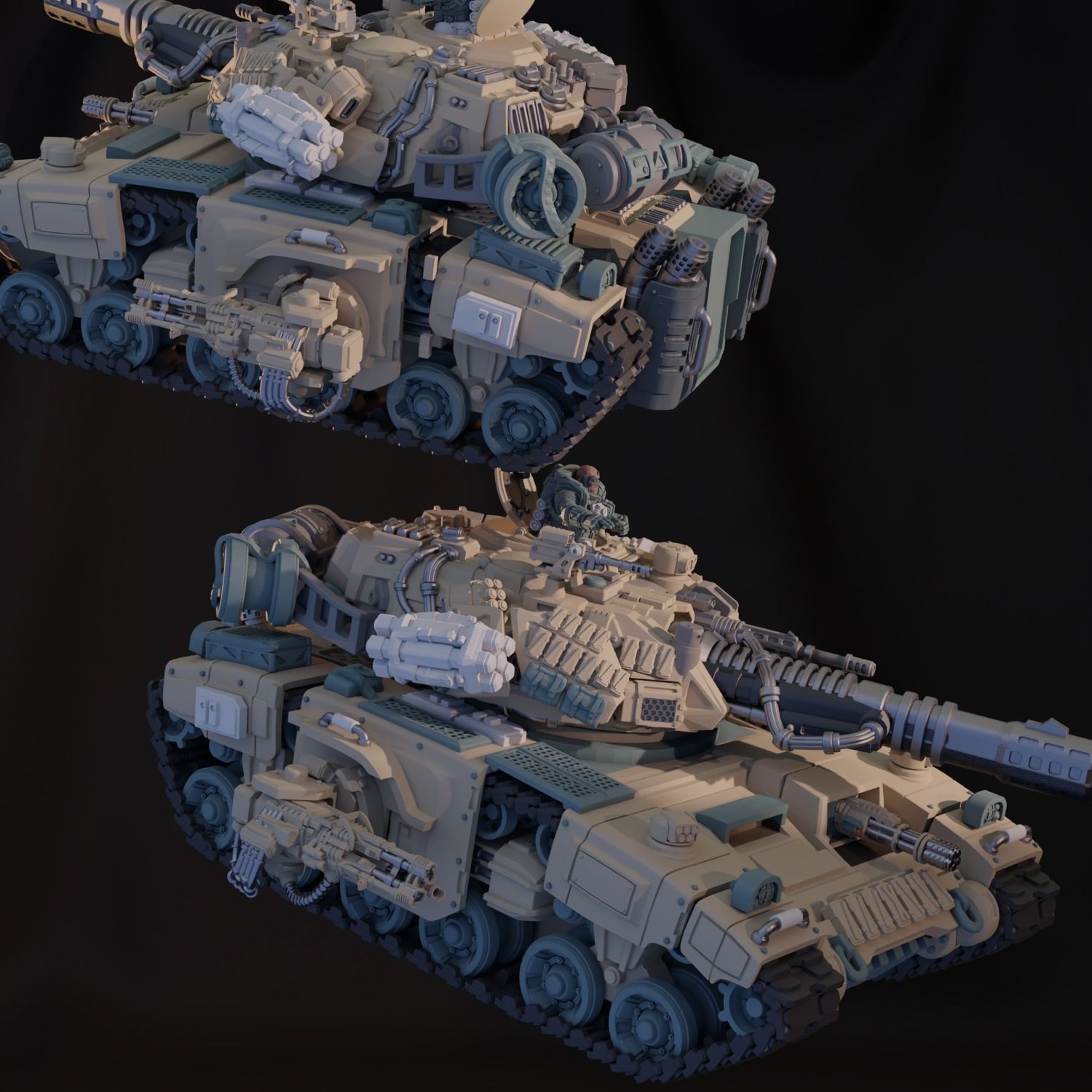 Pre- Supported Dominion Smoke Jaguar Frontline Battle Tank 3D print model_10