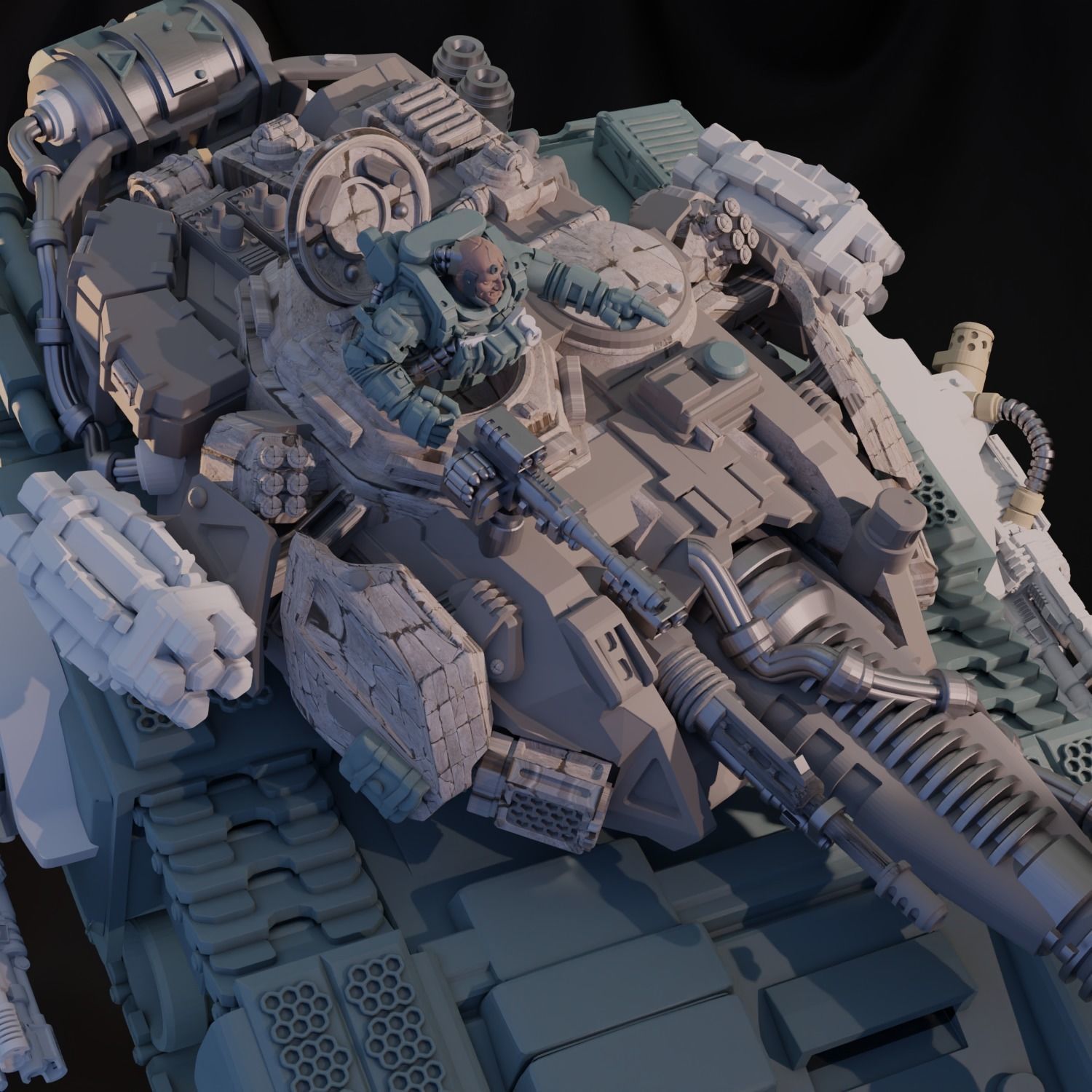 Pre- Supported Dominion Smoke Jaguar Frontline Battle Tank 3D print model_16