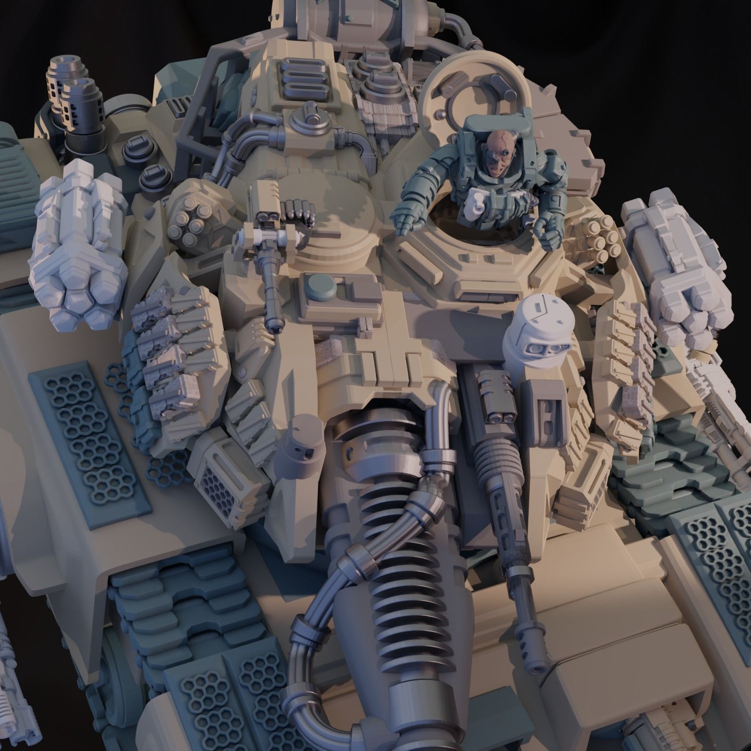 Pre- Supported Dominion Smoke Jaguar Frontline Battle Tank 3D print model_15