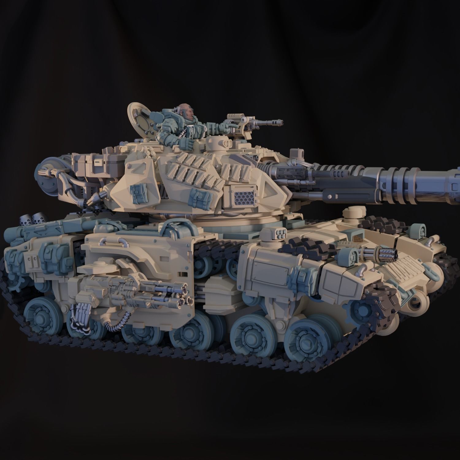 Pre- Supported Dominion Smoke Jaguar Frontline Battle Tank 3D print model_12