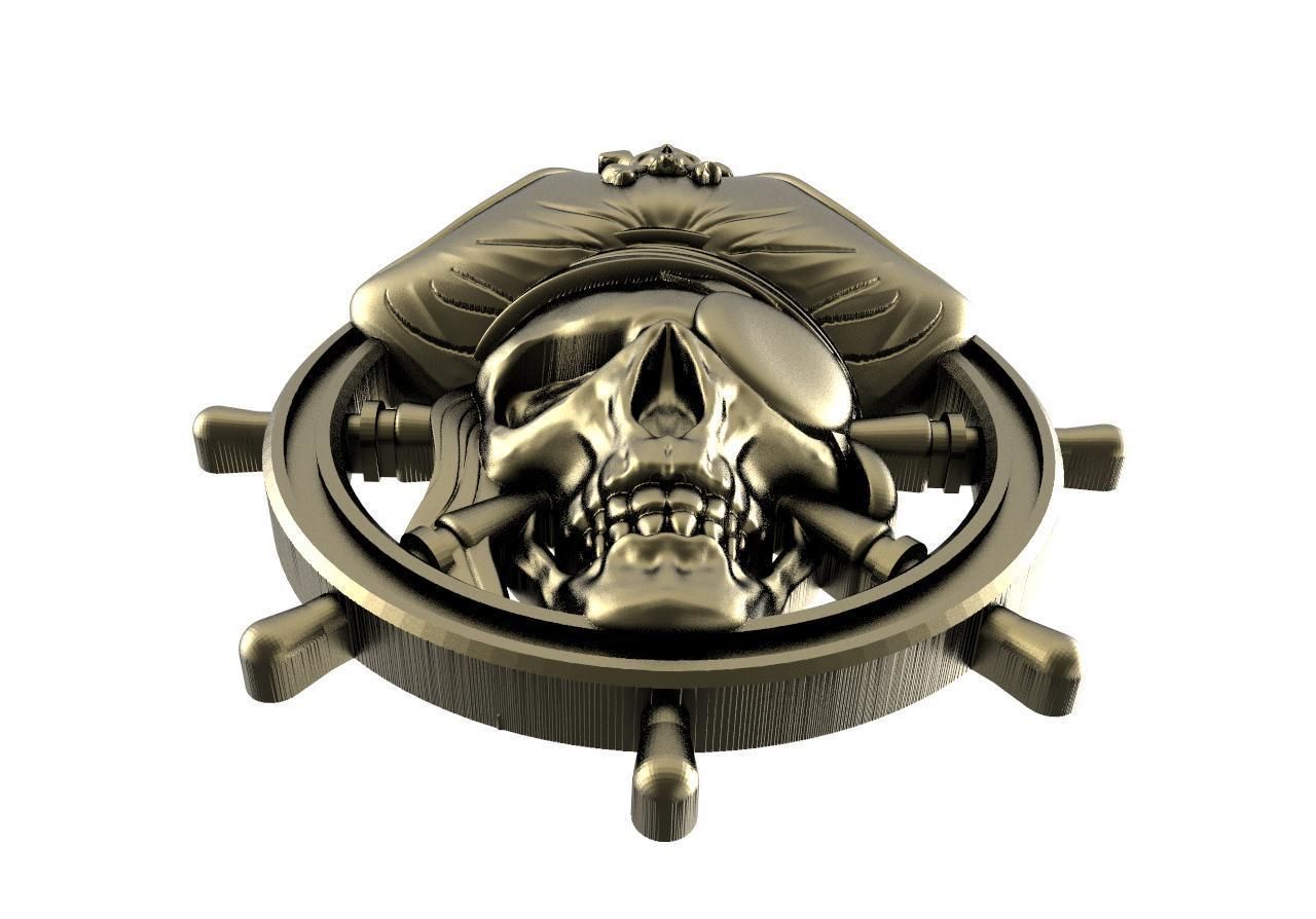 Pirate skull pendant 3D print model_3