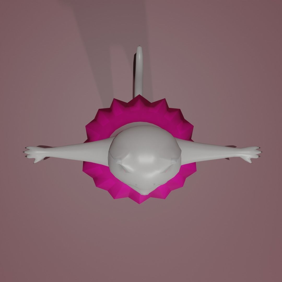 Cartoon Whitie Cat Low-poly 3D model_4