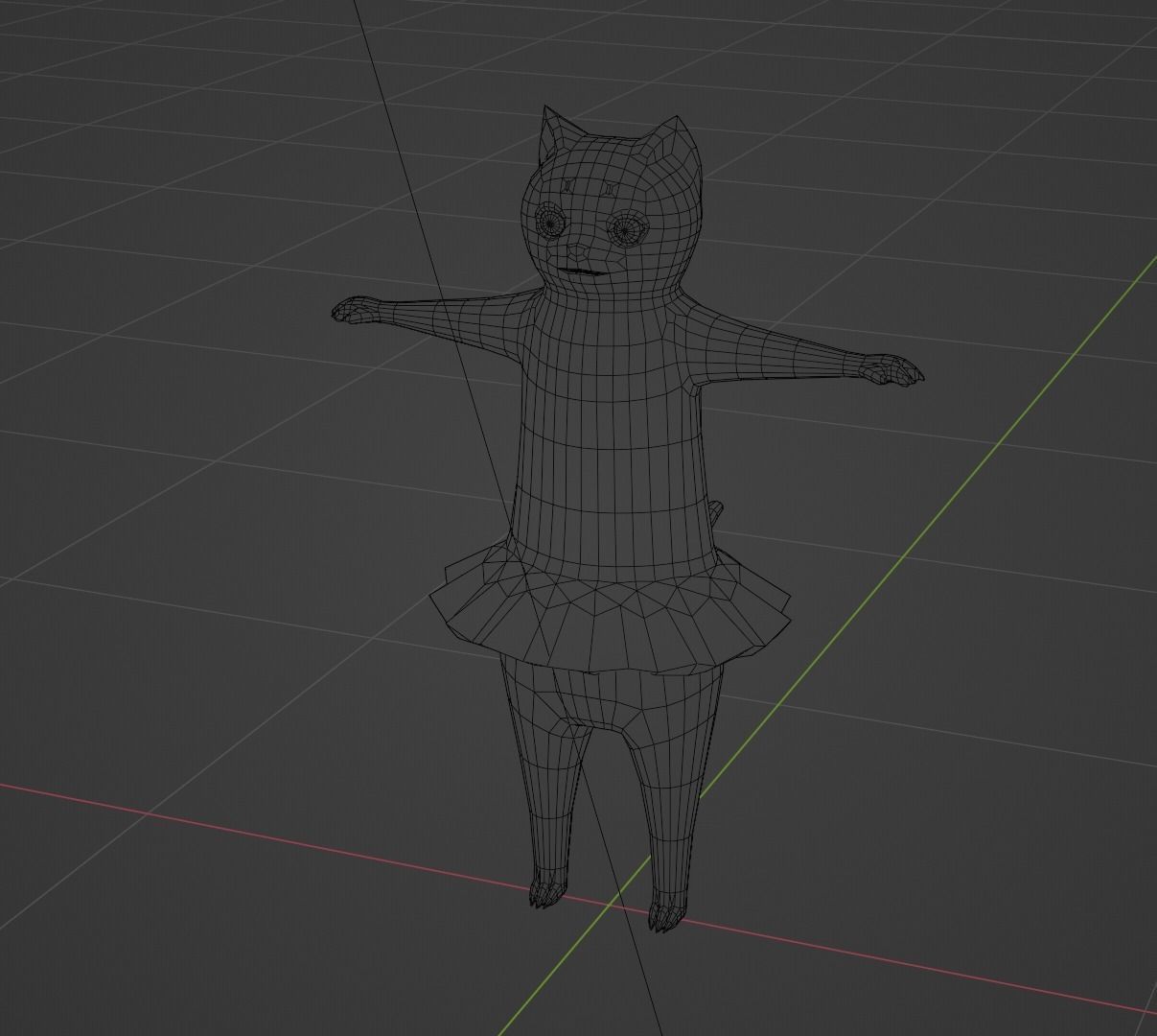 Cartoon Whitie Cat Low-poly 3D model_1