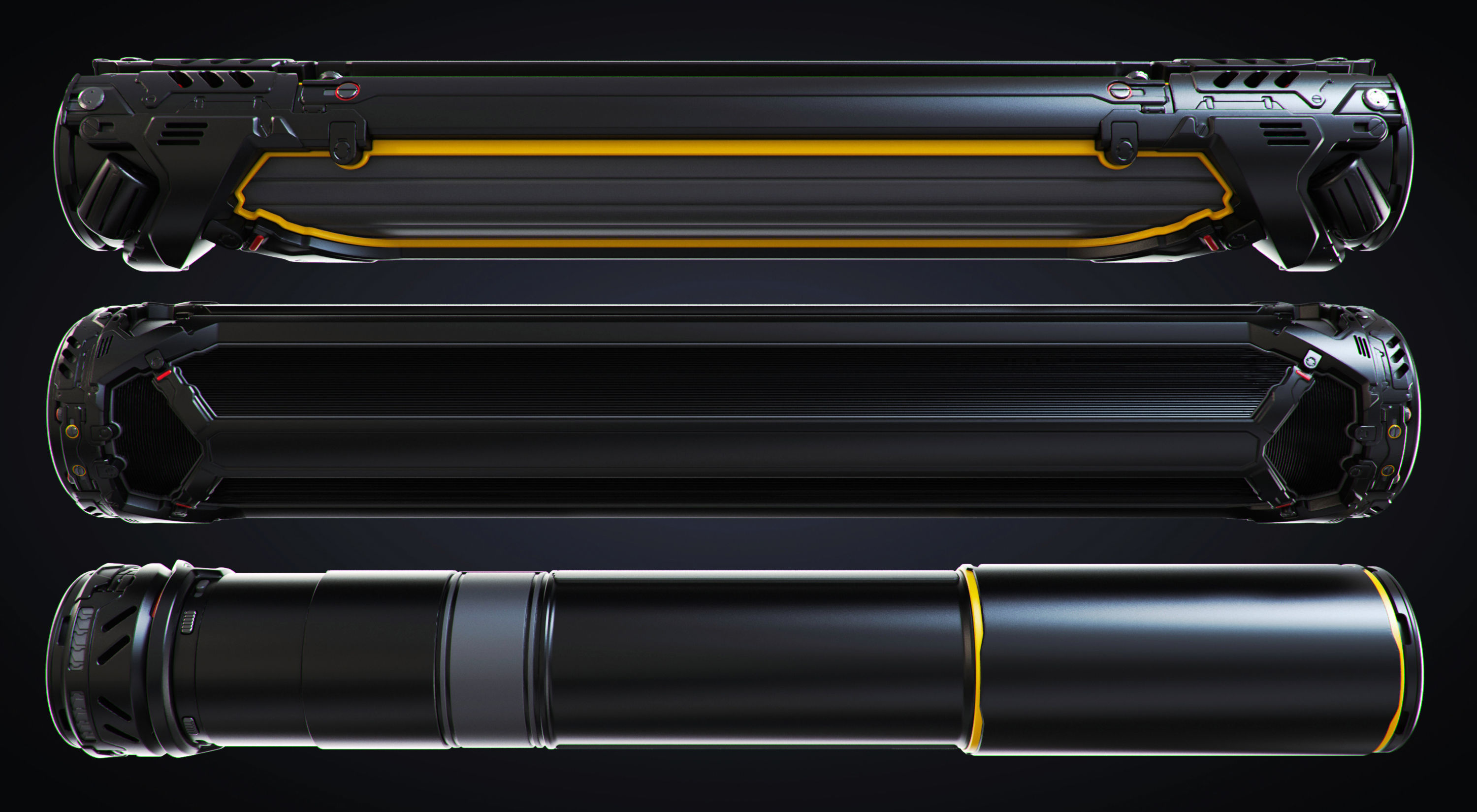 Sci-fi Pipes set 3D model_9