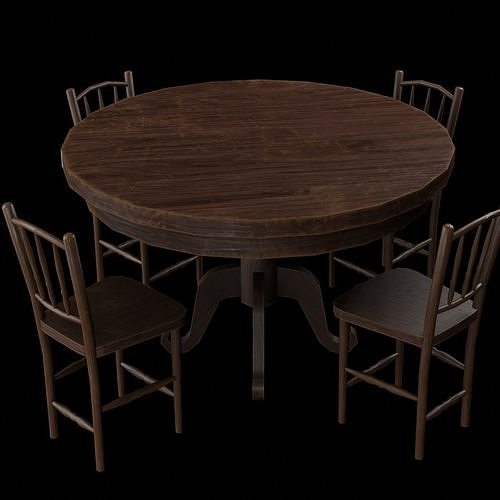 Round table low poly for game 