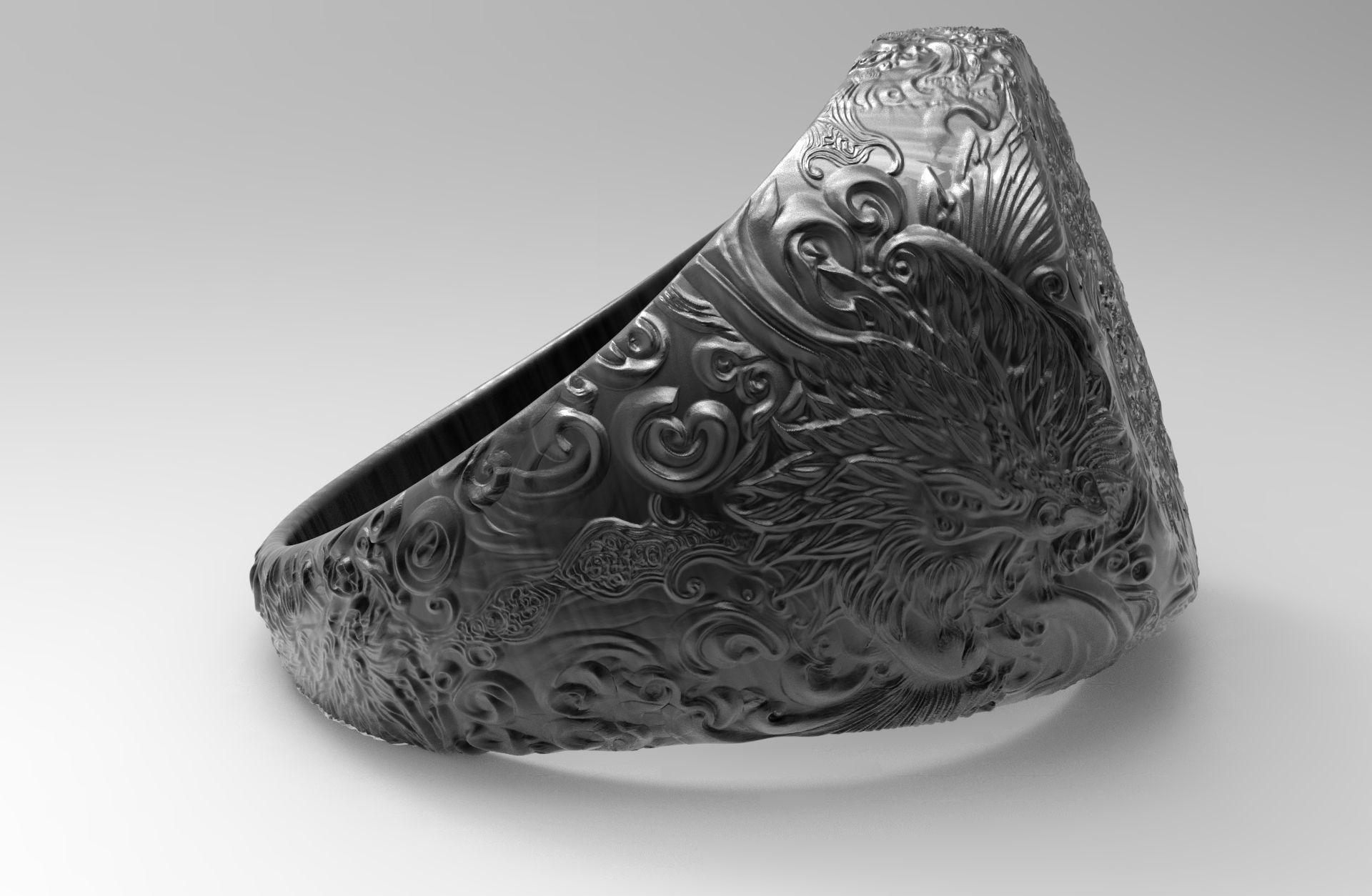 Signet Ring 3D print model_9