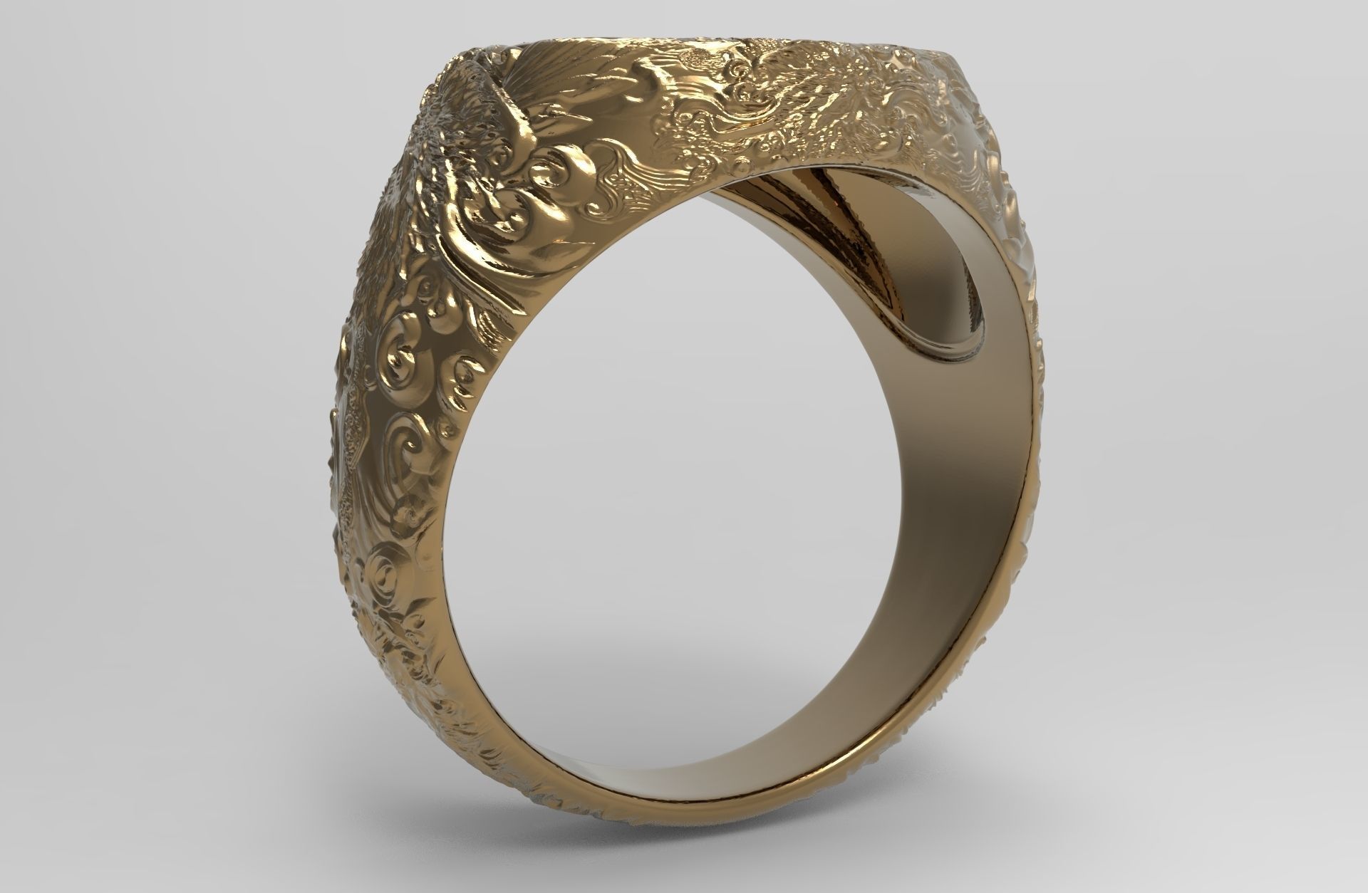 Signet Ring 3D print model_4