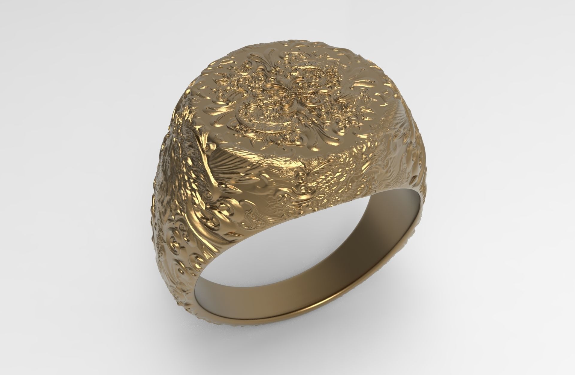 Signet Ring 3D print model_7