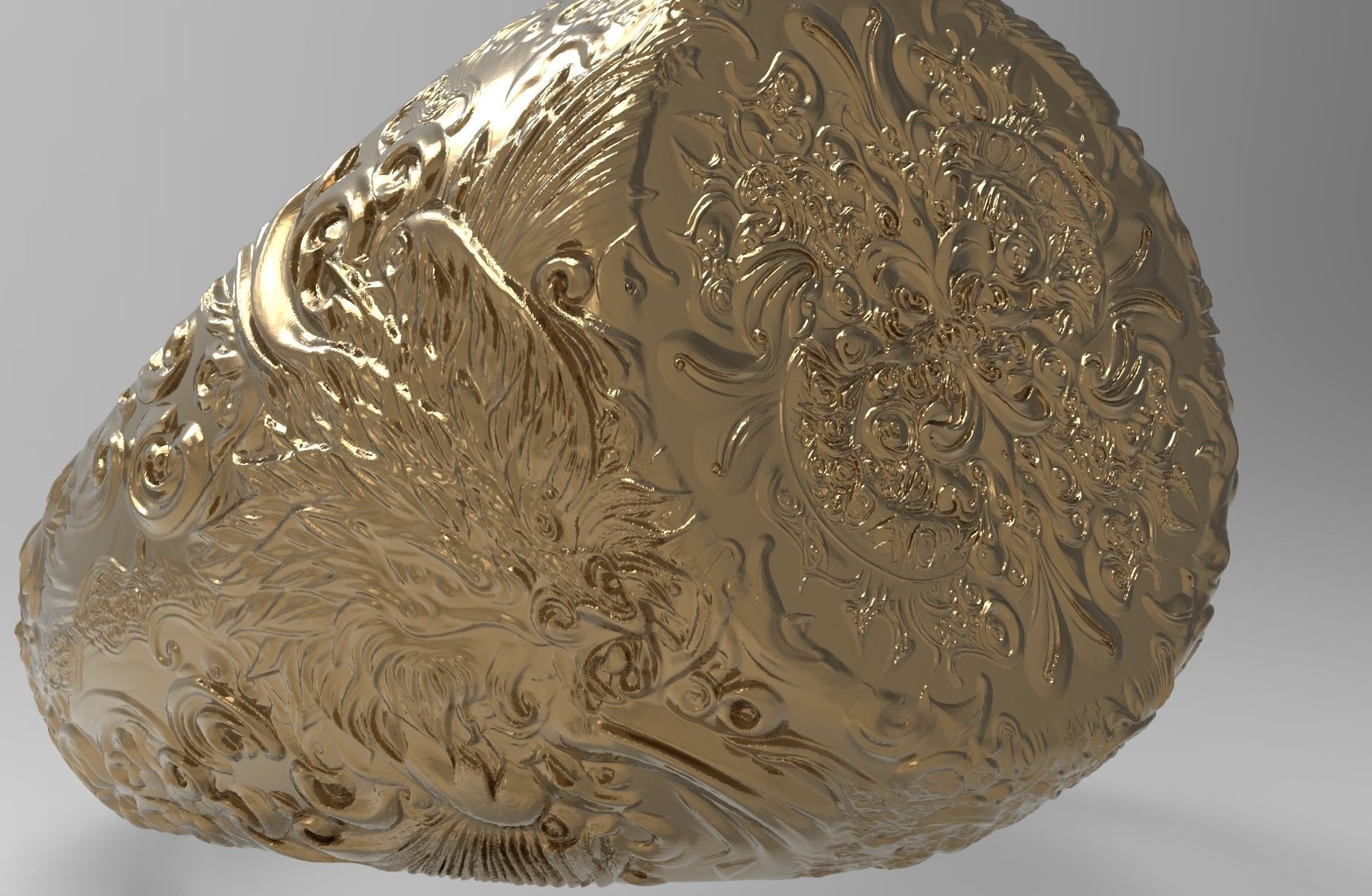 Signet Ring 3D print model_10