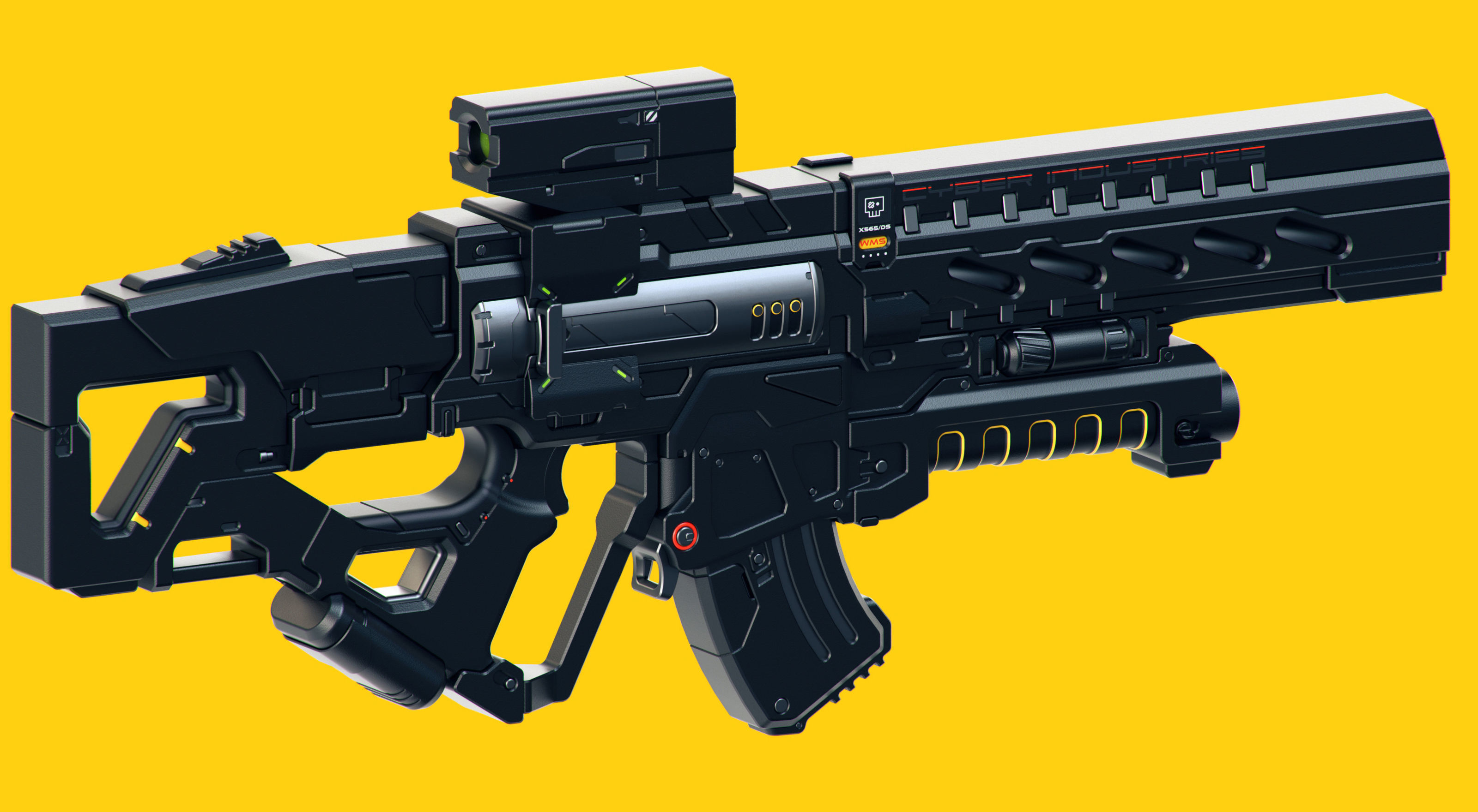 Sci-Fi Rifles Set Kitbash and Biomutant 3D model_4