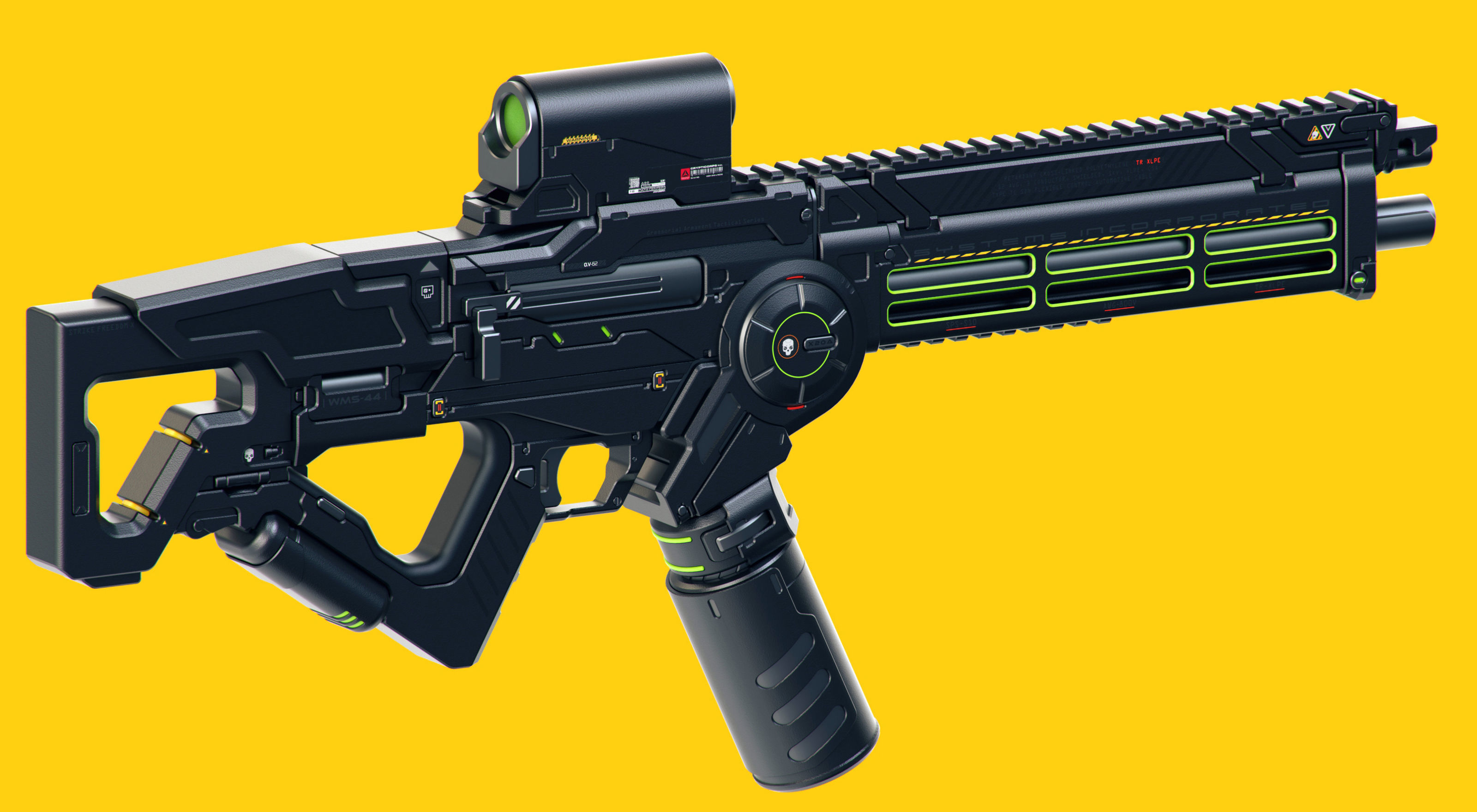 Sci-Fi Rifles Set Kitbash and Biomutant 3D model_5