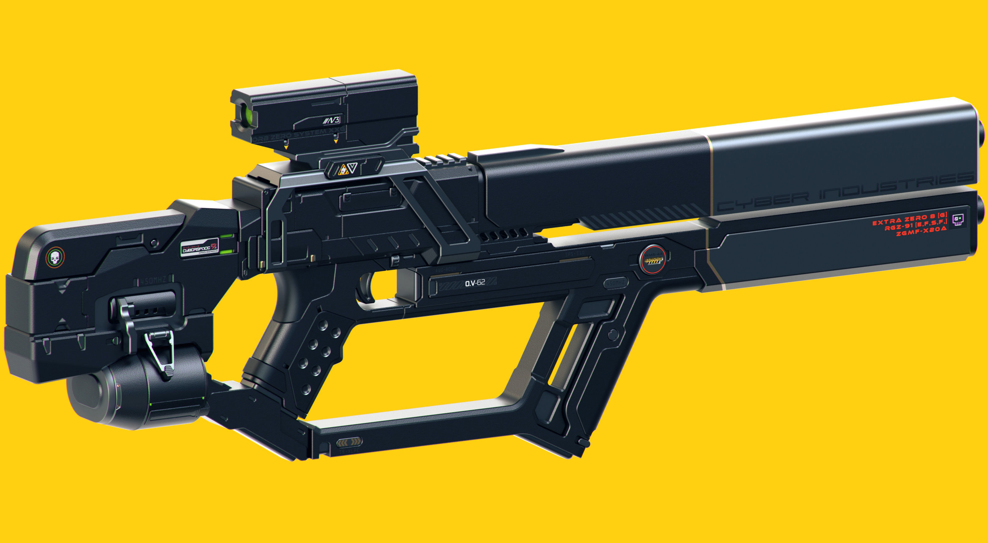 Sci-Fi Rifles Set Kitbash and Biomutant 3D model_6