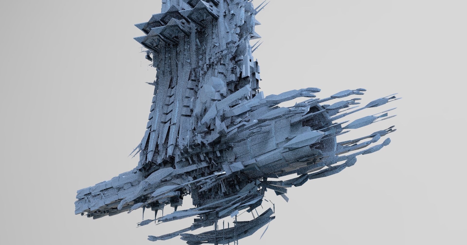 Alien mothership harvester collection  Low-poly 3D model_8