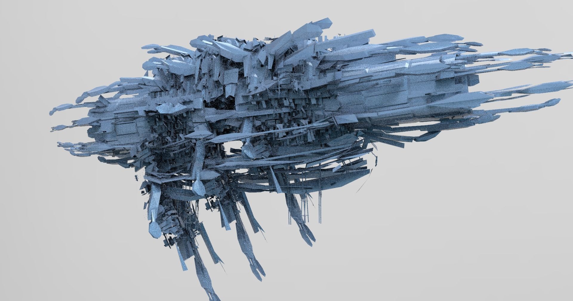 Alien mothership harvester collection  Low-poly 3D model_9