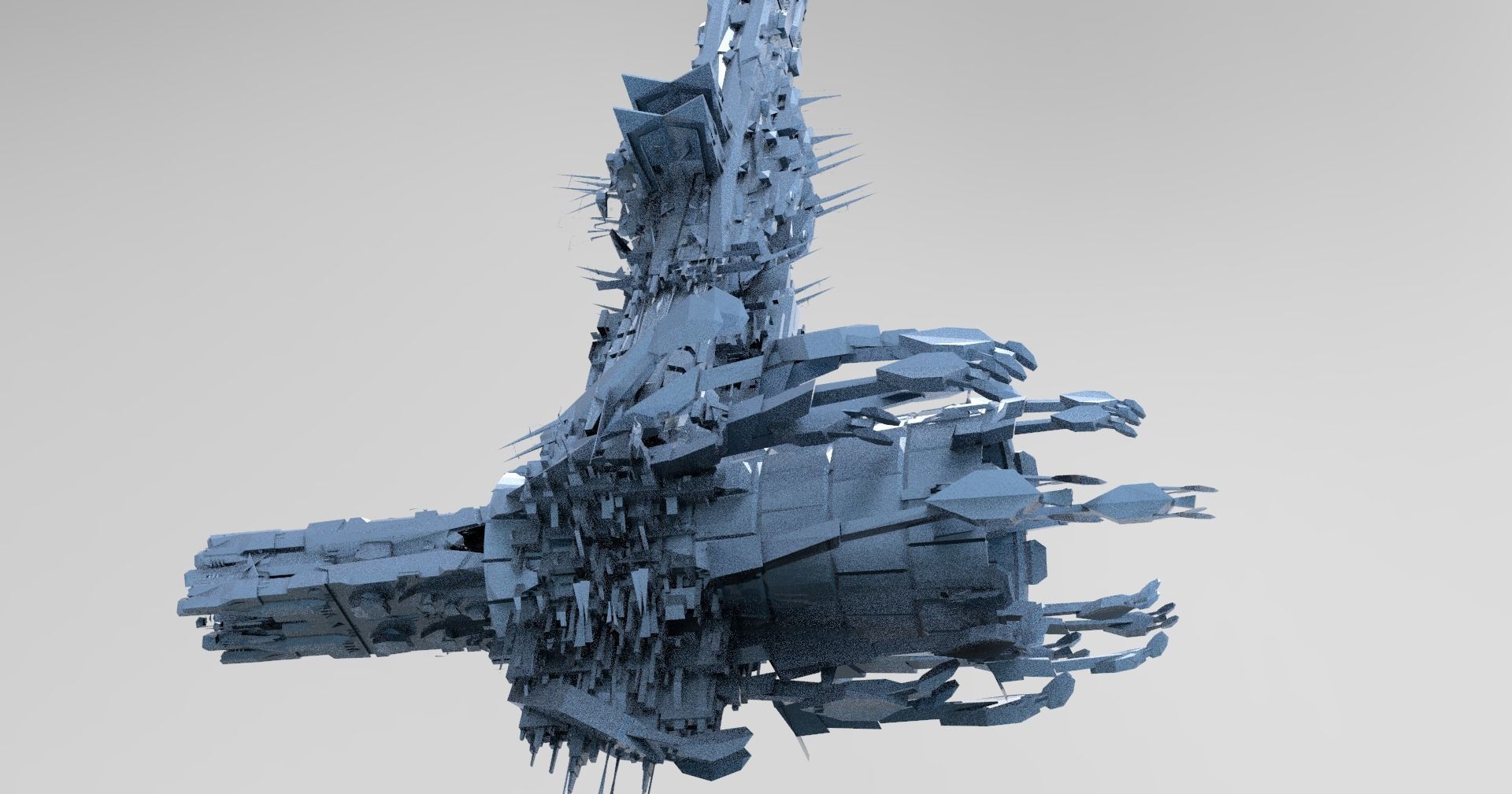 Alien mothership harvester collection  Low-poly 3D model_3