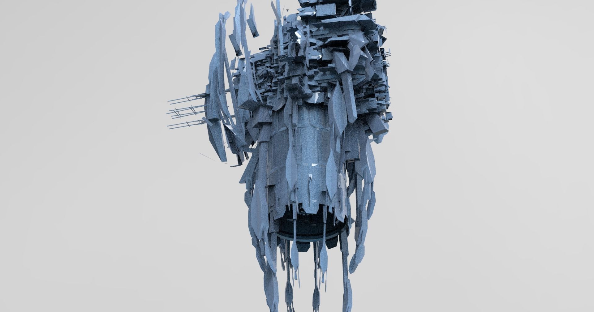 Alien mothership harvester collection  Low-poly 3D model_2