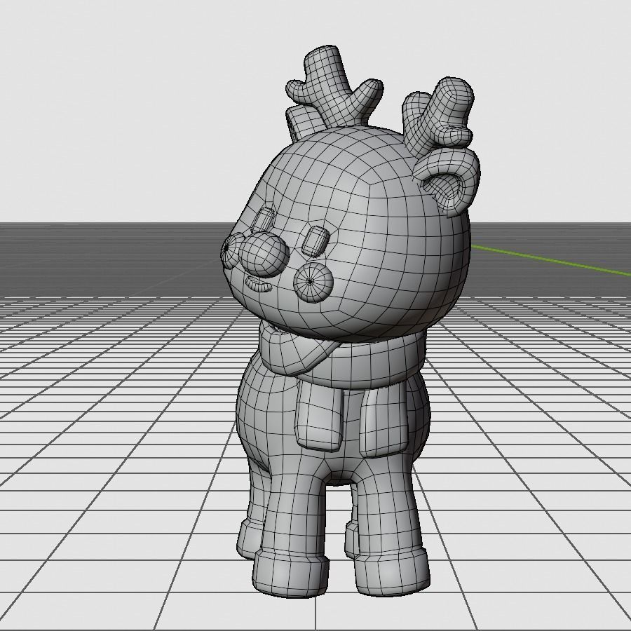 Reindeer  With Scarf Low-poly 3D model_4