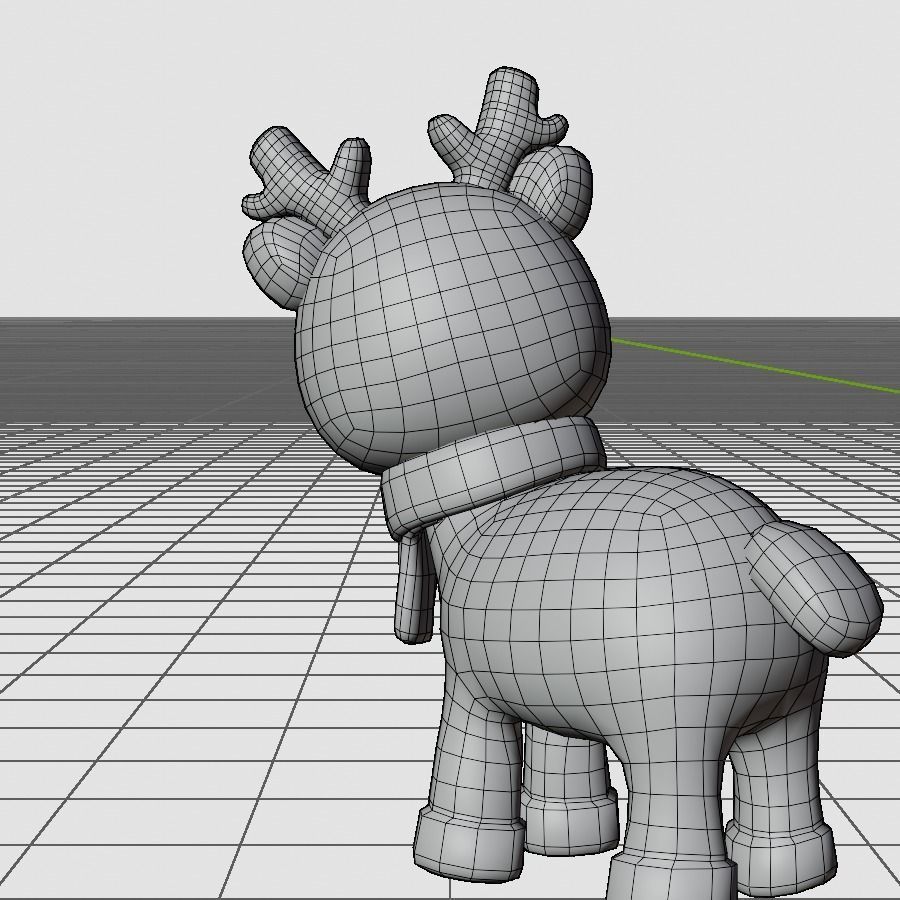 Reindeer  With Scarf Low-poly 3D model_10