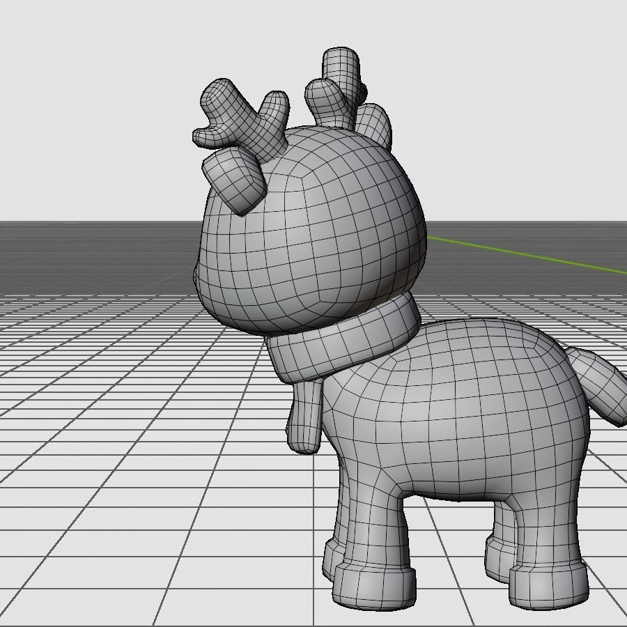 Reindeer  With Scarf Low-poly 3D model_8