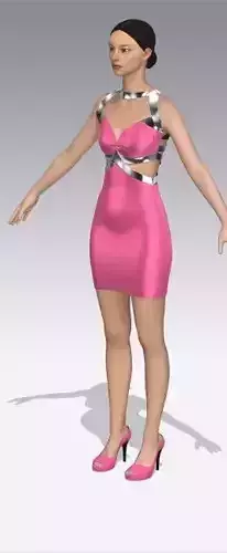 metalic strap and pink silk satin