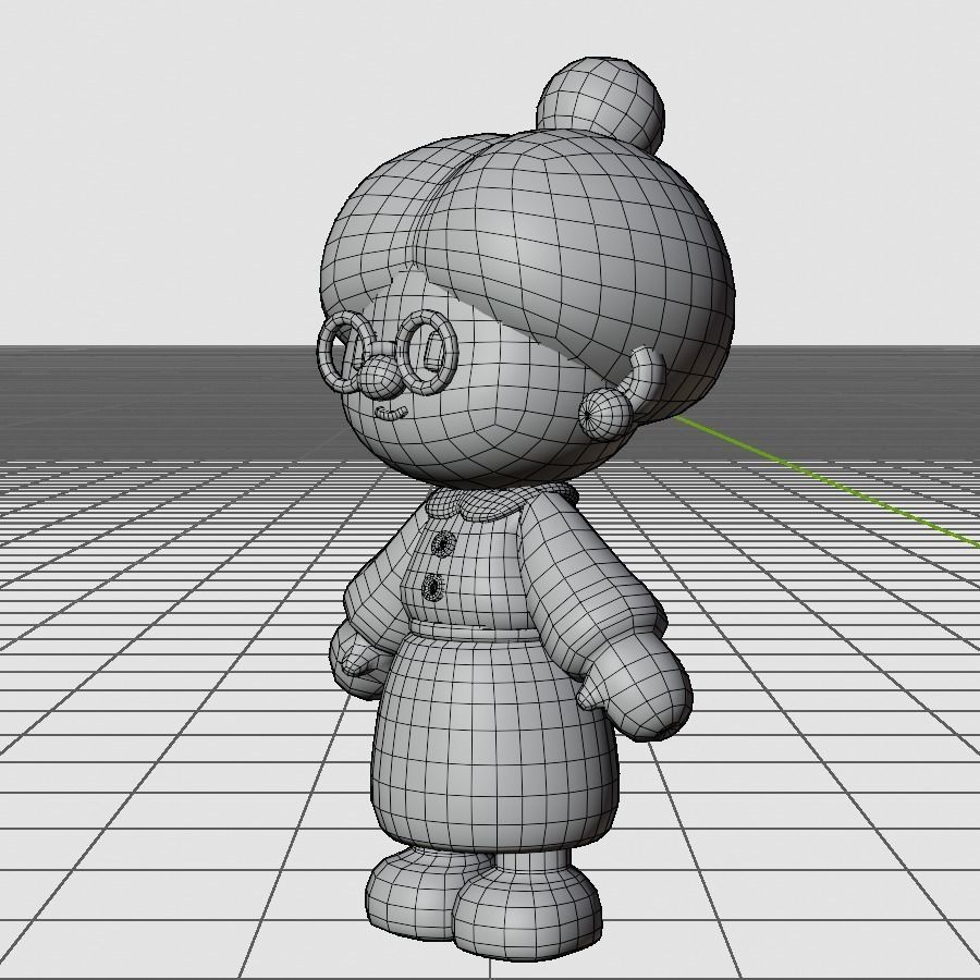 Old Woman in Christmas or Winter Low-poly 3D model_4