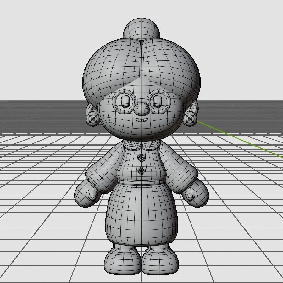 Old Woman in Christmas or Winter Low-poly 3D model_2