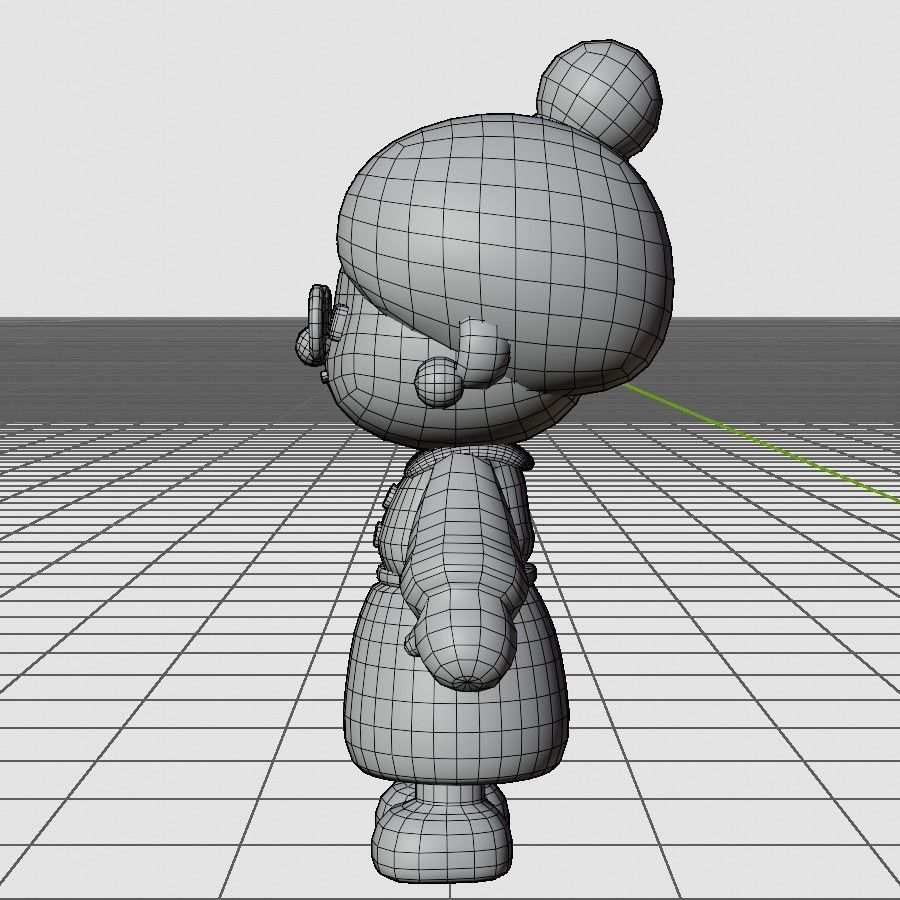 Old Woman in Christmas or Winter Low-poly 3D model_6