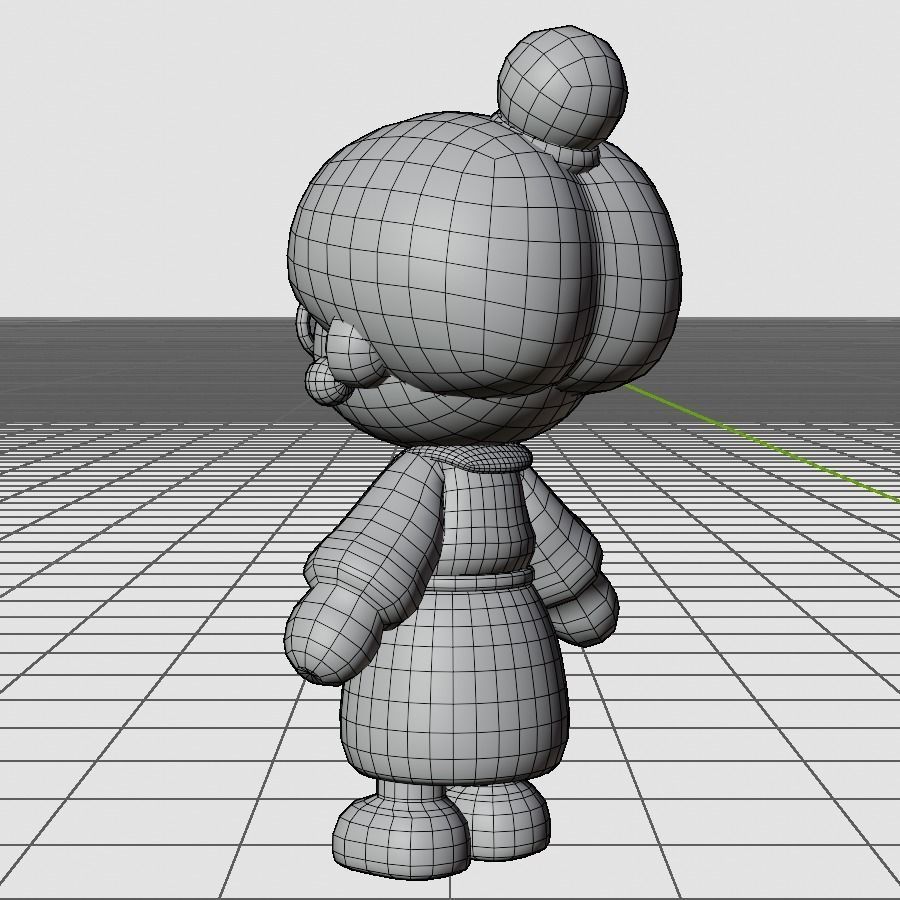 Old Woman in Christmas or Winter Low-poly 3D model_8