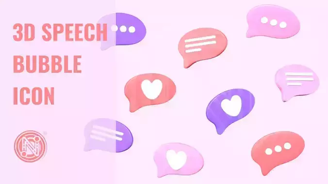 3D Speech Bubble Icon 3D model