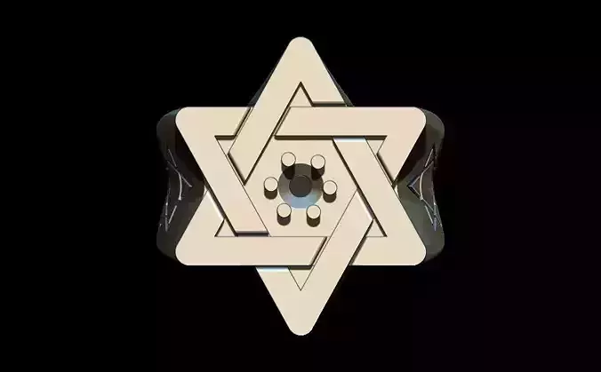 Star of David Ring 3D print model