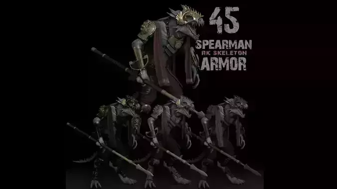 45 Spearman Armor Low-poly 3D model